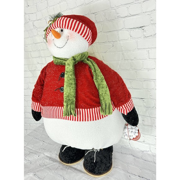 Vintage Flowers Inc Balloons 31” Tall & Super Fat & Fluffy Standing Snowman - Picture 4 of 11